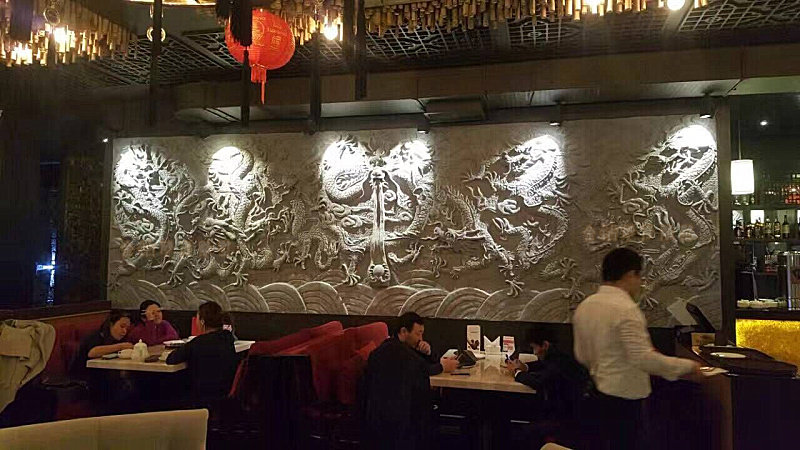 中式砂岩玻璃钢浮雕背景墙定制