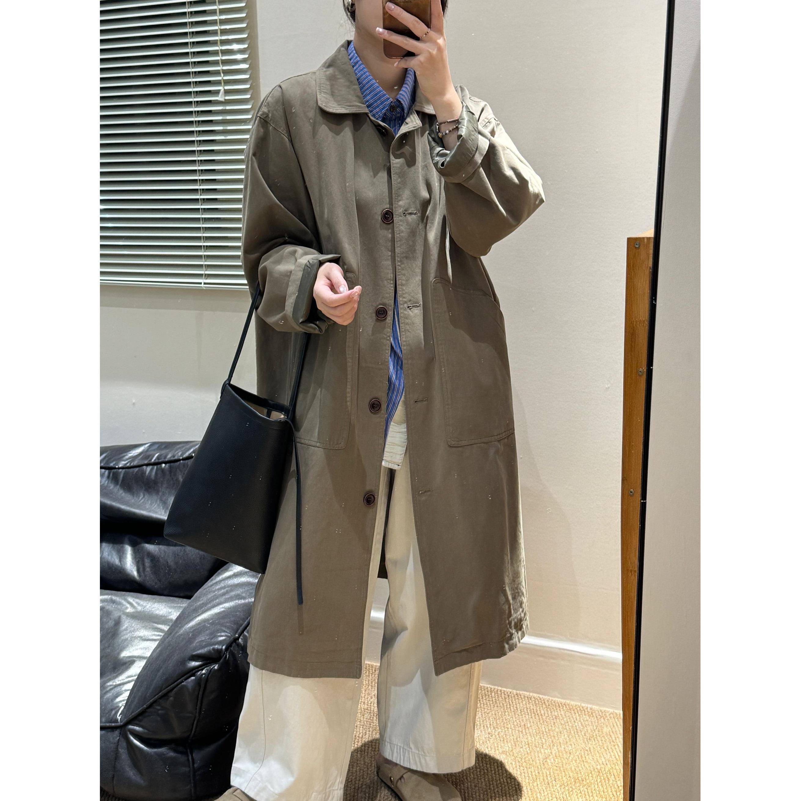 风衣外套女2025年秋季新款小个子女宽松时尚气质工装中长款大衣