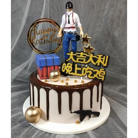 中古奶油仿真生日糕摆件 DIY 手工成型桌面陈设 适配婚庆礼盒布景