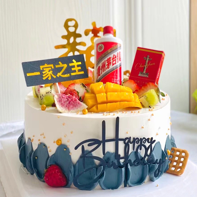轻奢复古法式纯白奶油仿真生日蛋糕 手工 DIY 塑形网红道具 哑光