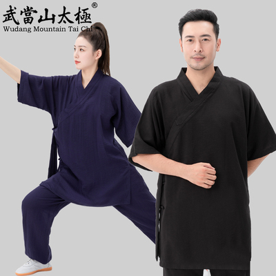 武当山太极服夏斜襟短袖透气吸汗