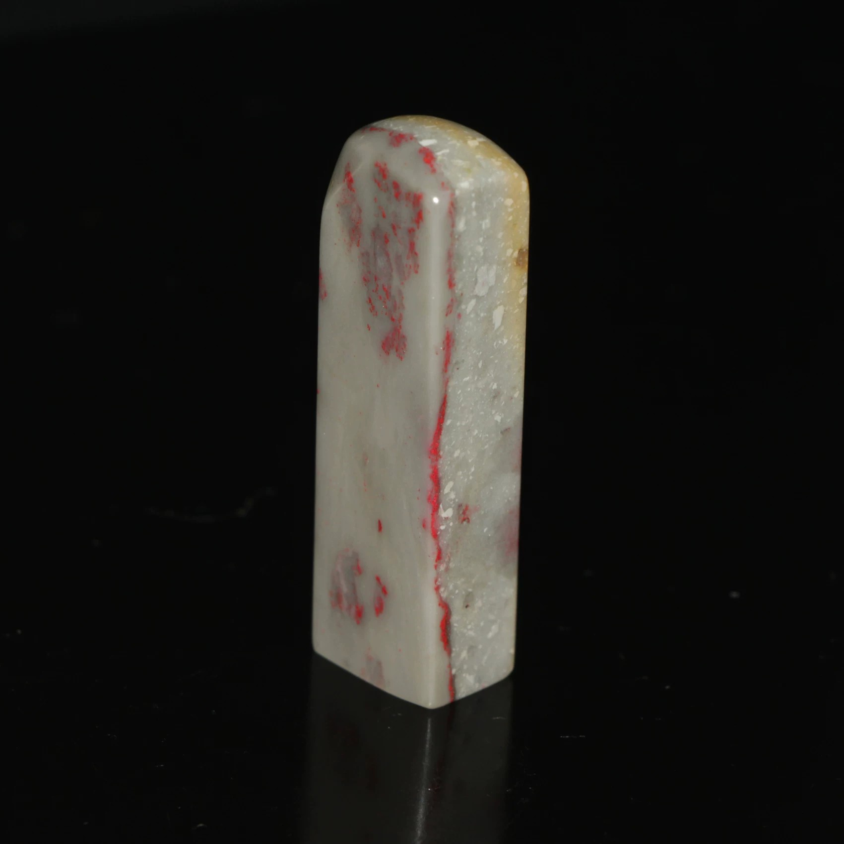 今古堂新款昌化鸡血石印章1.1&times;1.5厘米老坑软底牛角地书画印章料