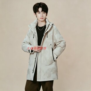 活里活面羽绒服半九成品衣壳男士冬季新款内胆可拆卸中长款派克服