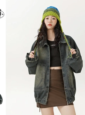 Orderliness日系复古水洗牛仔夹克男女同款情侣上衣春秋外套JK638