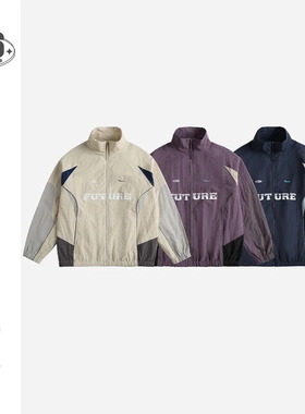 BUILTTOLAST潮牌美式机能风拼色运动山系户外立领夹克外套男女W63