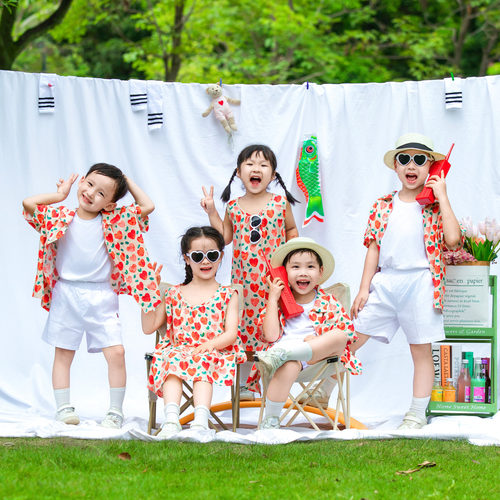 儿童清新活力花衬衫演出服舞蹈服