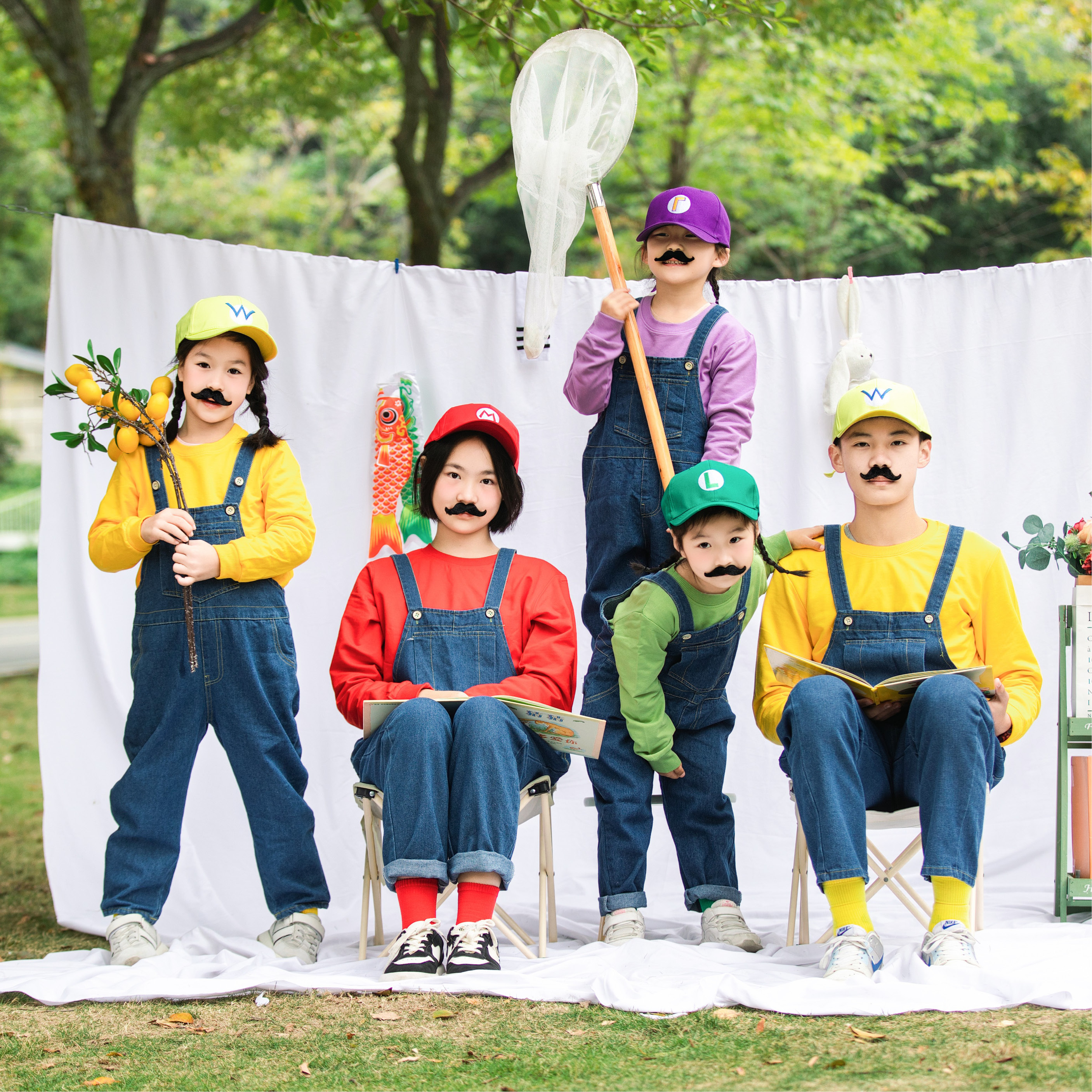 儿童成人背带裤演出服COS表演服