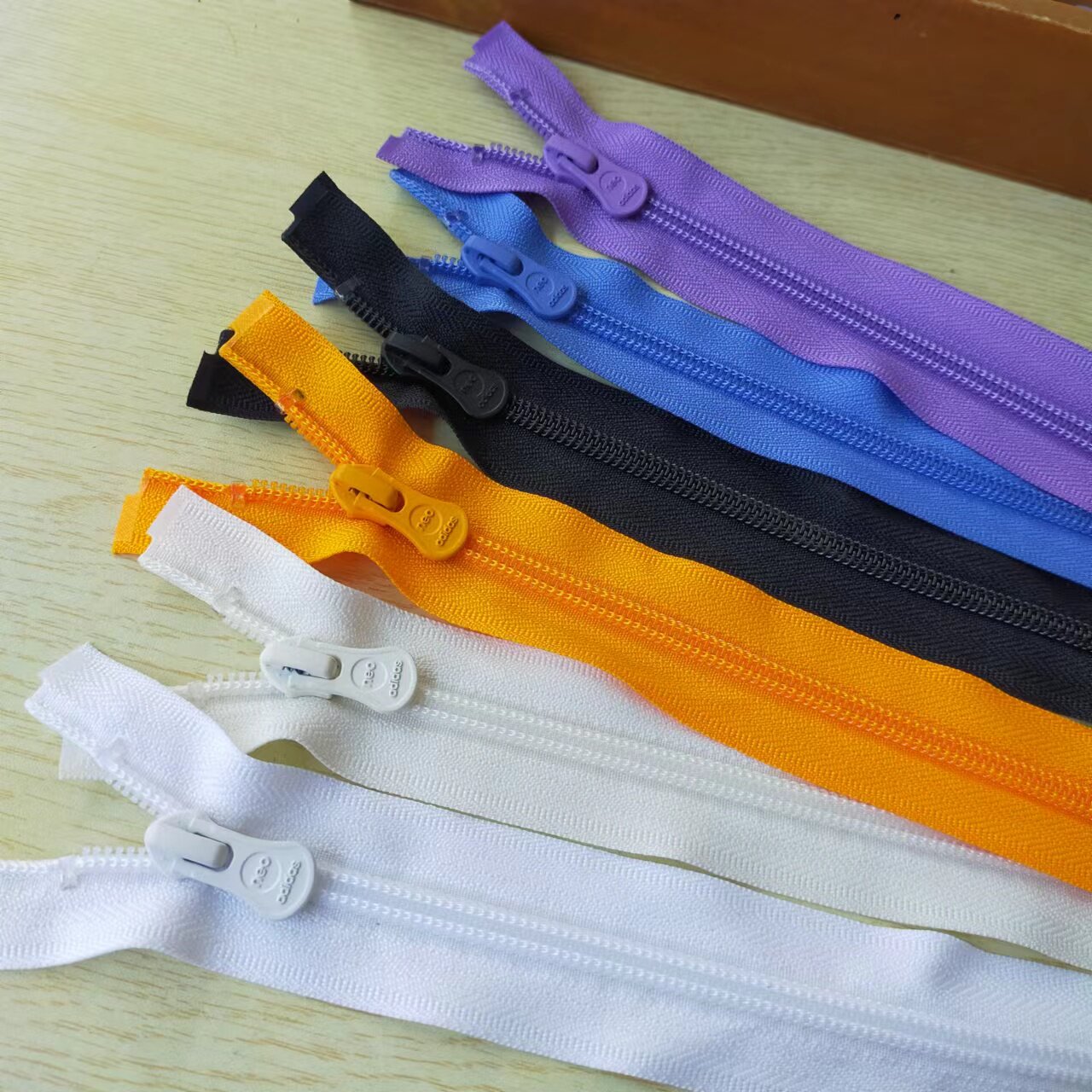 YKK NO. 5 나일론 오픈 테일 지퍼 70|90 검정 흰색 보라색 파란색 재킷 면 지퍼 29개 이상 주문 시 무료 배송 <458>