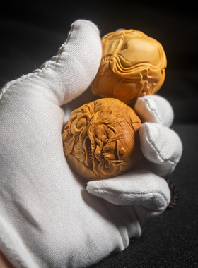 小叶黄杨木雕送福钟馗防职场小人保健球挂件手把件财源滚滚手工