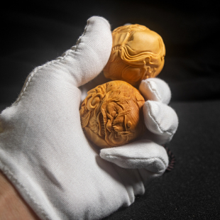 小叶黄杨木雕送福钟馗防职场小人保健球挂件手把件财源滚滚手工