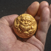 财源滚滚｜匠心志黄财神手把件随身小叶黄杨木雕手工艺品文玩