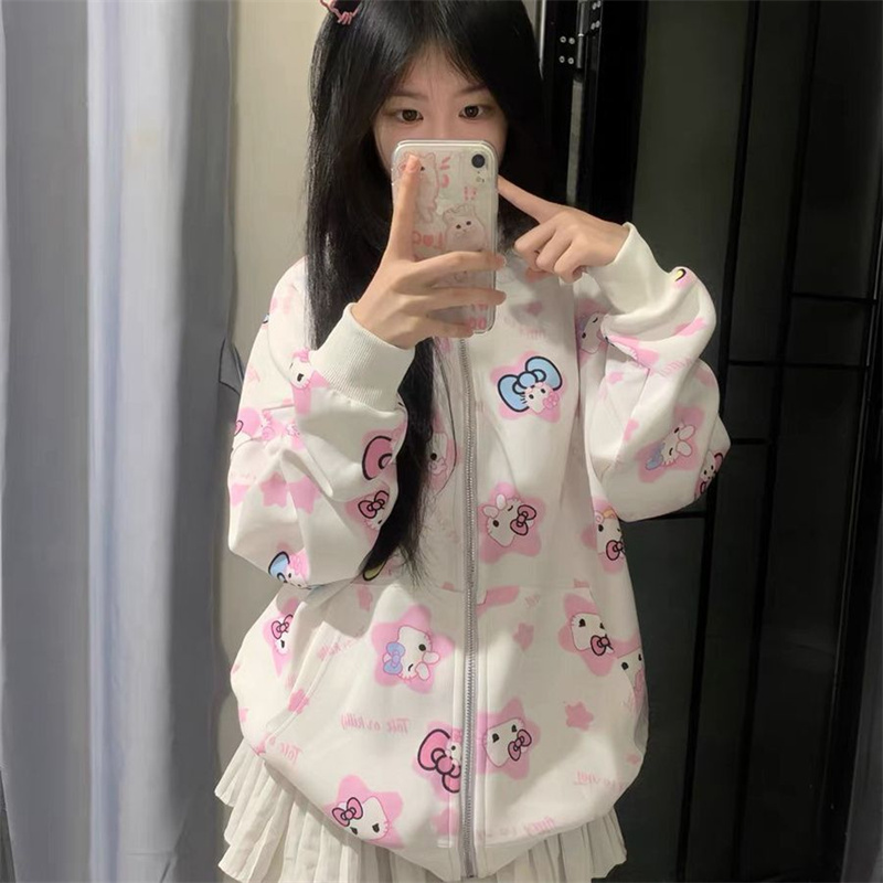 秋冬连帽卫衣可爱凯蒂猫印花卫衣