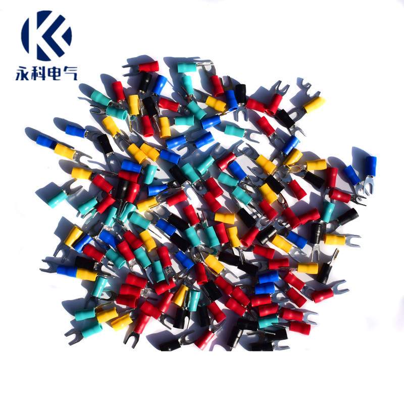 SV2-4叉形 U型Y型端子冷压接线端子 0.5厚黄铜紫铜 SV2-4