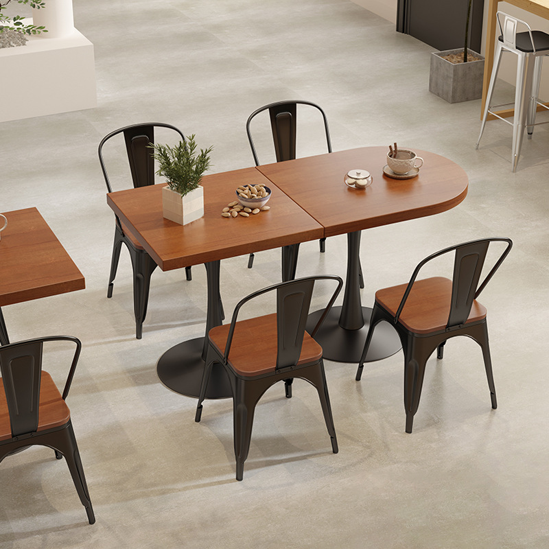 实木餐桌个性创意设计双人餐厅餐桌椅组合咖啡店酒吧原木成套桌子