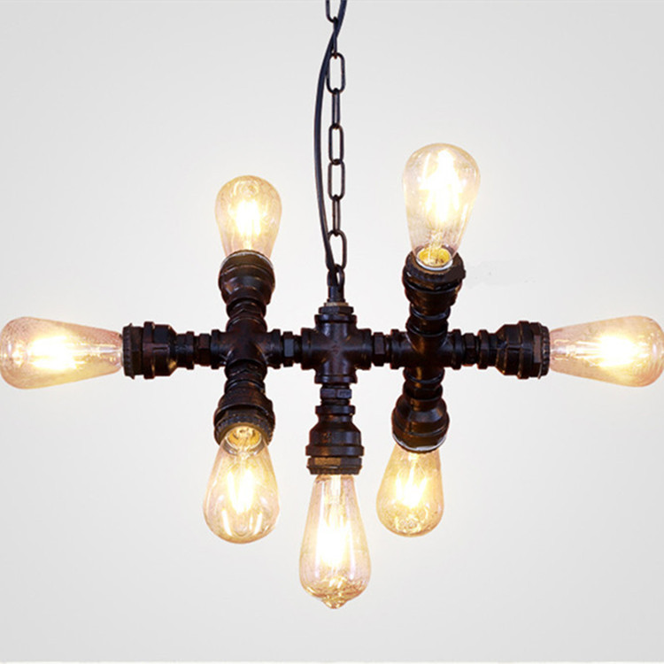 美式乡村复古铁艺水管吊灯个性创意工业风吧台餐厅咖啡厅