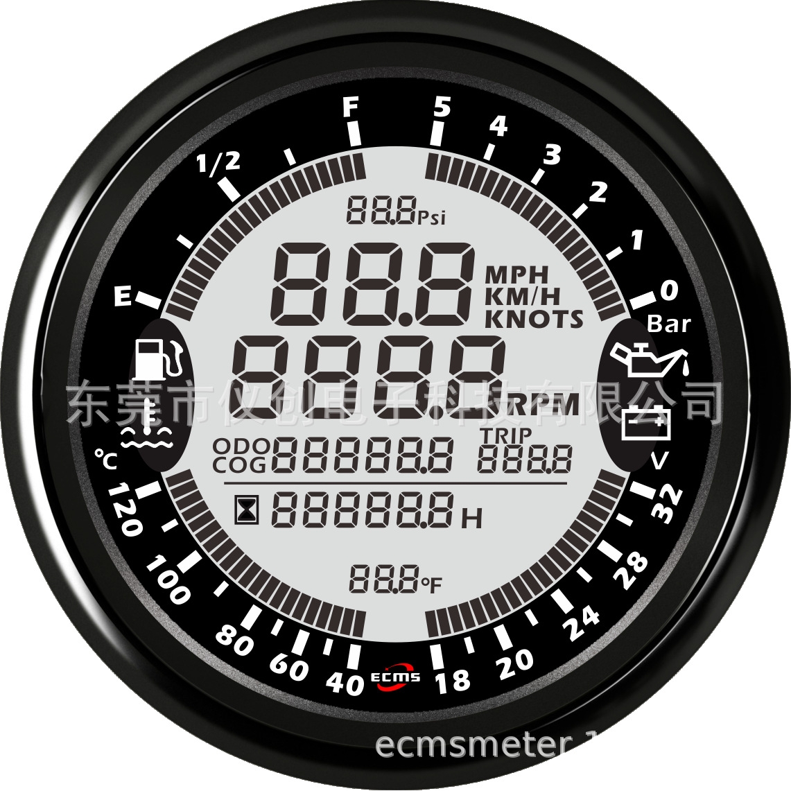 六合一 水温 油位 电压 油压 速度 转速 小时计