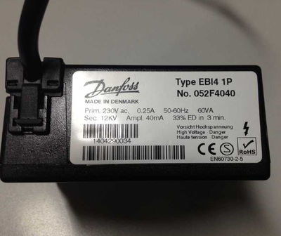 Danfoss丹佛斯点火器高压包052F4040 052F4038燃气柴油燃烧机配件