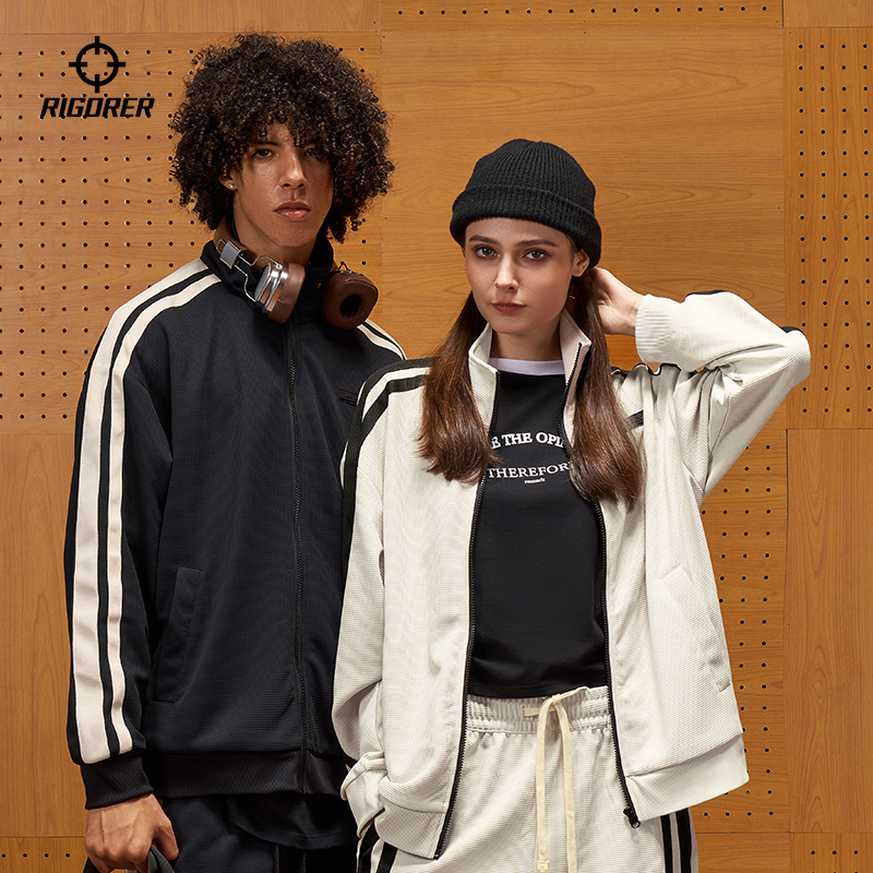 里夫斯同款准者针织华夫格外套男女秋季新款情侣美式复古宽松上衣