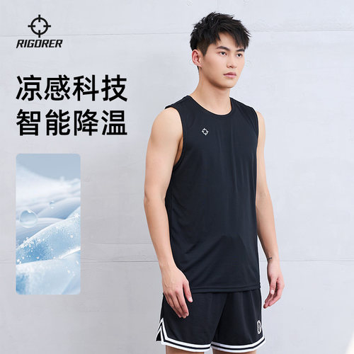 准者男士投篮服跑步运动背心无袖
