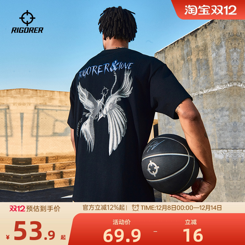 准者后背印花短袖黑色百搭