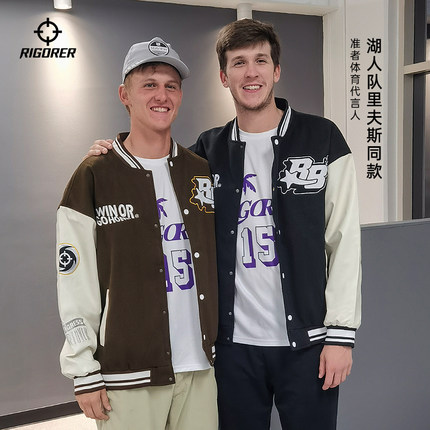 准者旋风棒球服秋季新款情侣同款运动休闲外套PU皮撞色飞行夹克