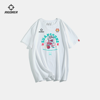 广东联赛 准者2025夏季短袖T恤醒狮篮球运动男女圆领休闲上衣快速