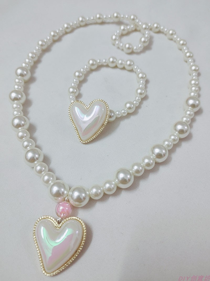 女童颈链小众气质项链手链仿珍珠