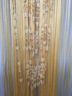 成品蝴蝶穿珠线帘 K9水晶珠帘门帘 客厅卧室装饰l流苏隔断帘窗帘