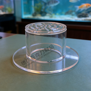 透明亚克力圆形罩鱼缸过滤底滤排水防沙罩挡沙板水族配件强排罩