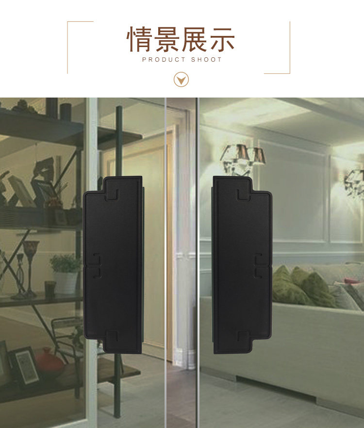 中式仿古玻璃门拉手方形酒店会所大门拉手古铜黑色实木门把手轻i.