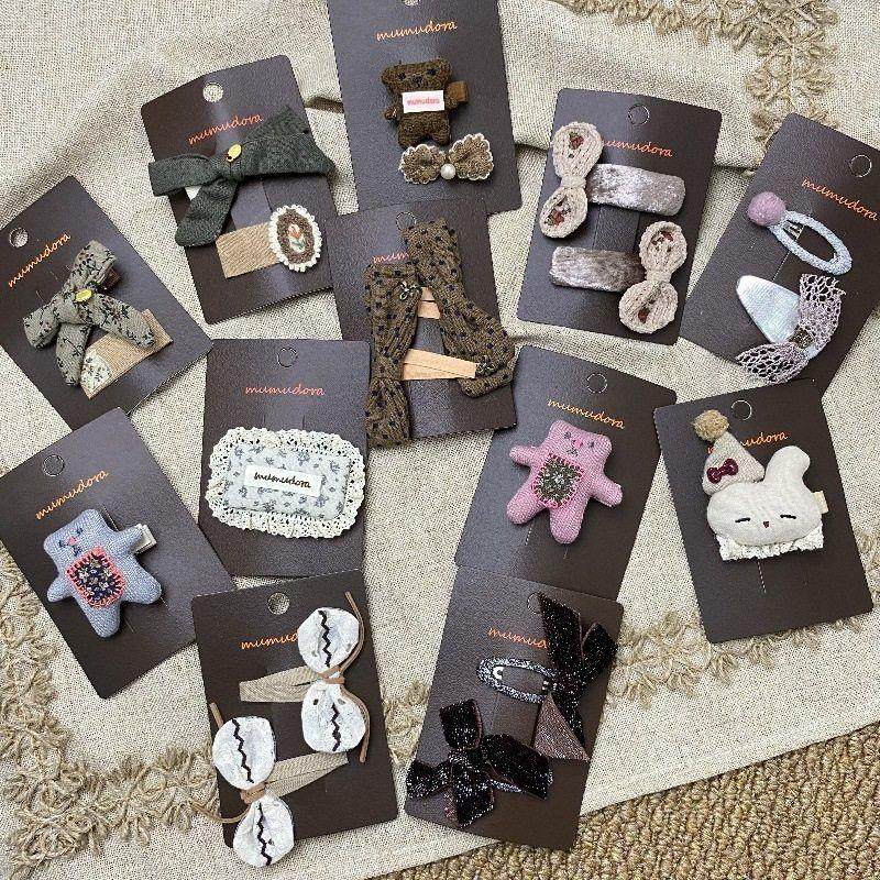 布艺蝴蝶结卡通动物皇冠儿童发夹