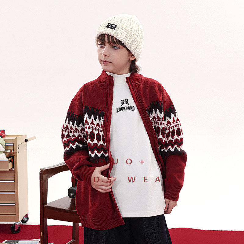 多加潮牌童装男童圣诞毛衣2025年冬装儿童开衫针织衫中大童上衣潮,童装/婴儿装/亲子装,毛衣/针织衫,淘宝优惠券,粉丝福利购,淘宝优惠卷