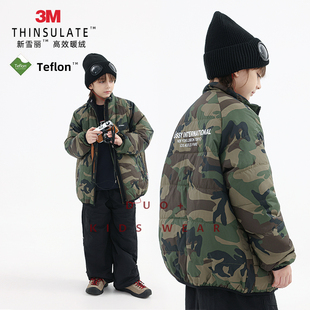 多加潮牌童装男童迷彩棉服秋冬装新款儿童夹棉外套中大童上衣潮酷