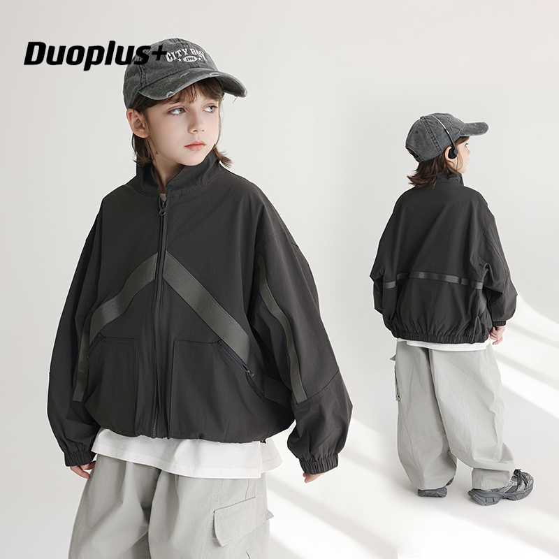 多家潮牌童装男童夹克外套2025春装新款儿童中大童洋气时髦上衣