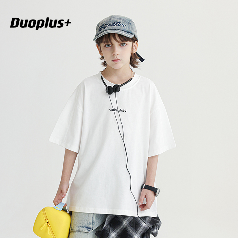 多加潮牌童装男童短袖T恤2025夏装百搭基础款半袖上衣中大童潮