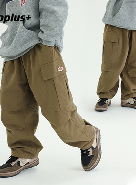 多加潮牌儿童加绒工装裤2025年秋冬装新款男童山系加绒加厚长裤