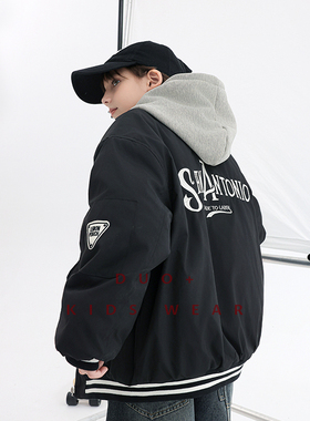 多加潮牌童装男童棉服儿童夹棉外套冬装新款中大童夹克加厚棒球服