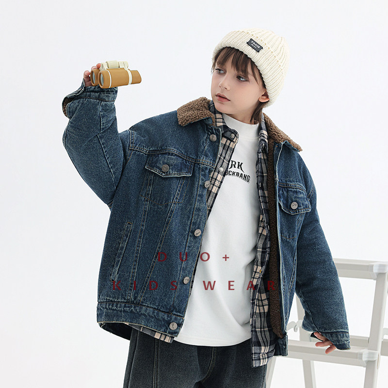 多加潮牌童装男童羊羔绒牛仔外套儿童棉服冬装新款中大童帅气上衣,童装/婴儿装/亲子装,普通外套,淘宝优惠券,粉丝福利购,淘宝优惠卷
