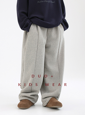 多加潮牌童装儿童加绒运动裤冬装男童加绒萝卜长裤中大童休闲裤潮