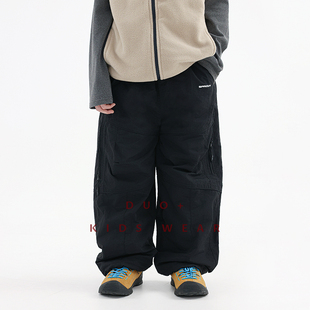 男童长裤 多加潮牌童装 中大童户外加厚登山裤 秋冬装 儿童加绒工装 裤