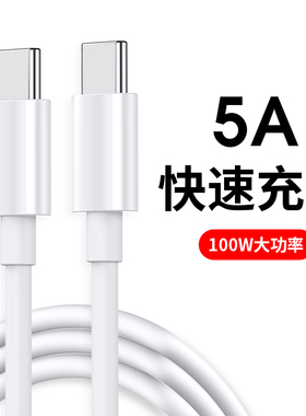 钉科E-MARK芯片双头type-c数据线c口PD100w快充适用华为魅族努比亚车载充电线两头苹果笔记本电脑双C-C口线5A