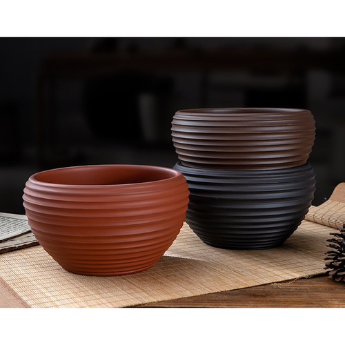 托盘盘子鱼缸仙人球花卉红砂花盆圆形有孔茶壶托大花瓶巴西木耐用