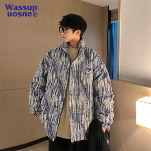 WASSUP棉衣男款外套冬季加厚潮牌立领羽绒棉服青少年学生保暖棉衣
