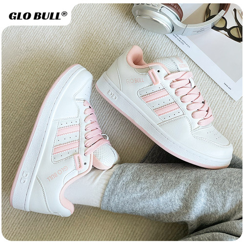 GLO BULL粉色面包鞋女款学生休闲板鞋厚底增高日常百搭新款小白鞋