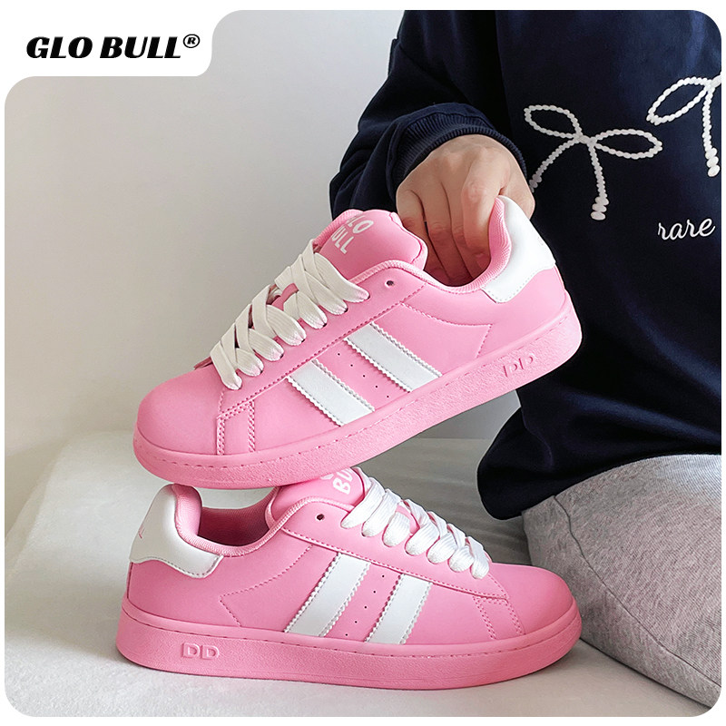 GLO BULL粉色贝壳鞋女2025新款百搭板鞋女款百搭休闲鞋厚底面包鞋