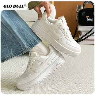 秋季 情侣同款 BULL板鞋 白色休闲鞋 子轻便百搭运动鞋 厚底小白鞋 GLO