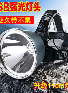 USB强光头灯外接充电宝携带方便