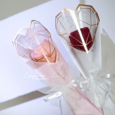 玫瑰花毛巾花束单支七夕情人节教师节国庆女神节结婚婚庆实用礼物