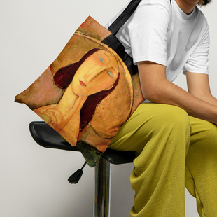 拉链布包手提袋单肩包电脑包托特包买菜包购物袋 宽边帽女人时尚