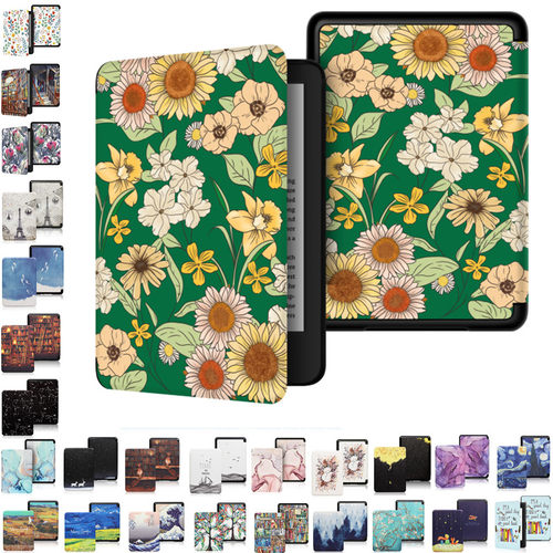 适用2024 Kindle paperwhite6纯色保护套paperwhite Signature签名版12代皮套Colorsoft彩绘卡通皮套外壳KPW6